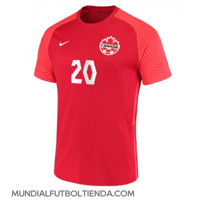 Camiseta Canadá Jonathan David #20 Primera Equipación Replica Mundial 2022 mangas cortas